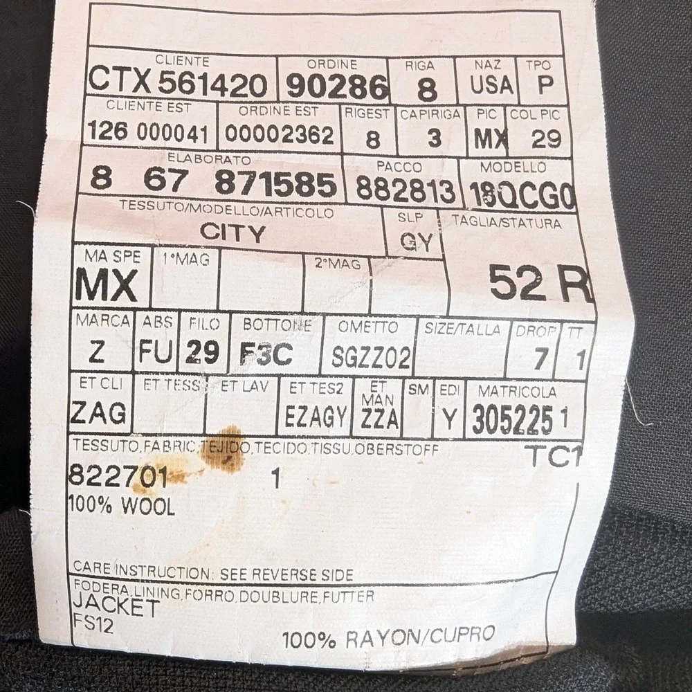 Z Zegna measurements length